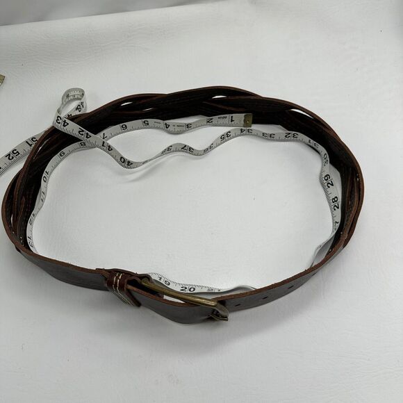 Weekend Max Mara Italy Womens Small Oversized Leather Waist BELT Braided Brass main image 9